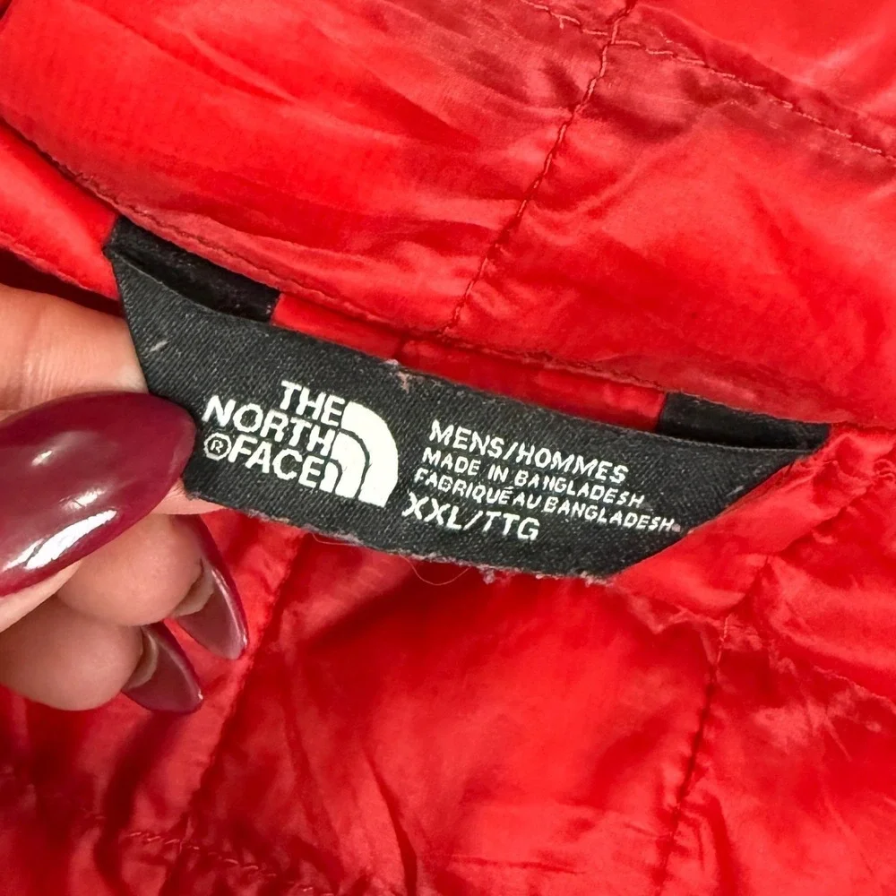 The North Face Thermoball Mens XXL Pre-Owned‎ Hooded Puffer Jacket Red Brown